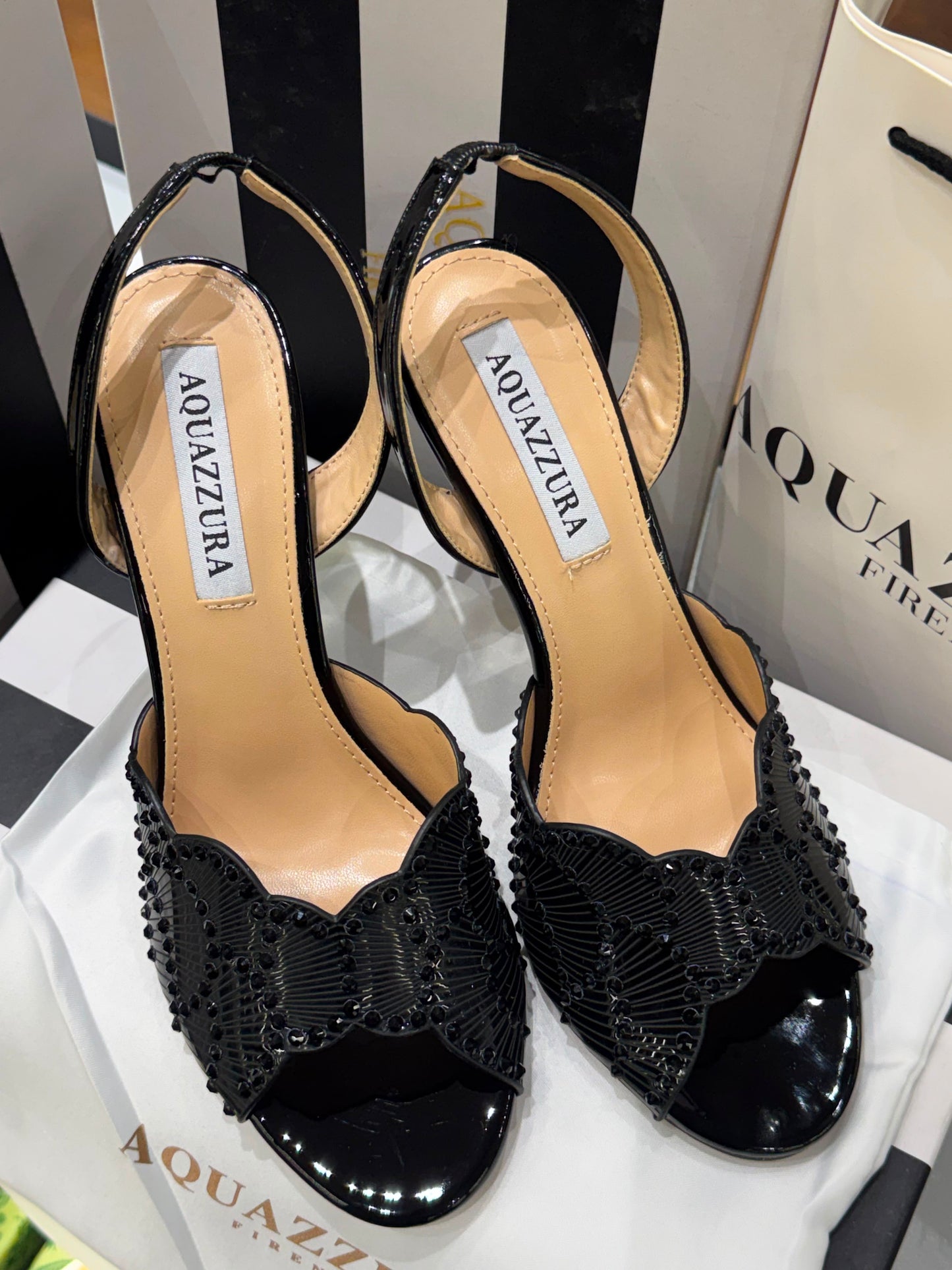 AQUAZZURA Sling Back Embellished Sandals for Women