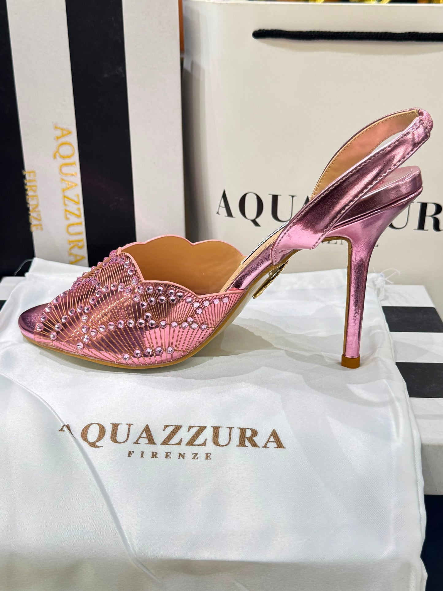 AQUAZZURA Sling Back Embellished Sandals for Women