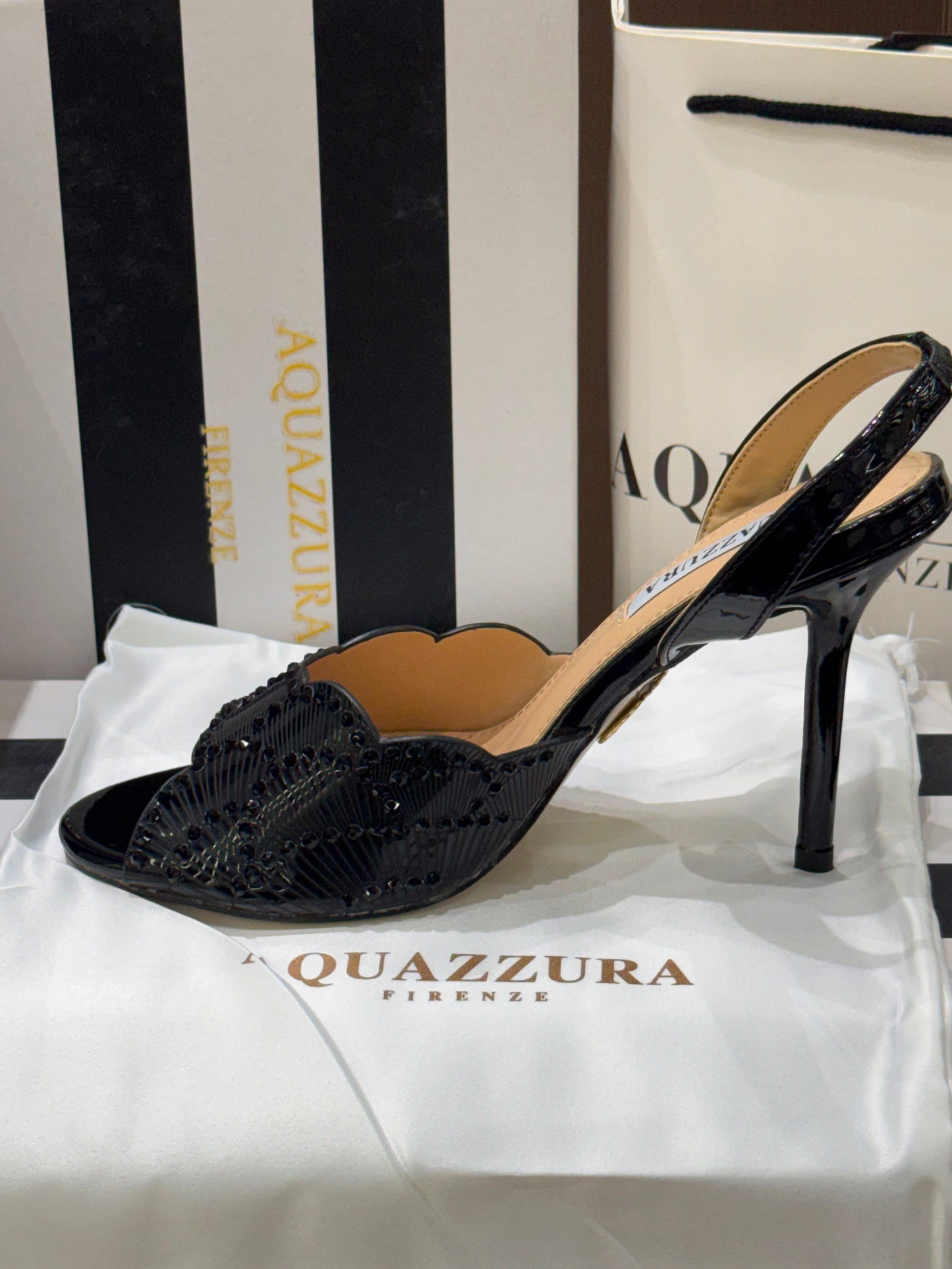 AQUAZZURA Sling Back Embellished Sandals for Women