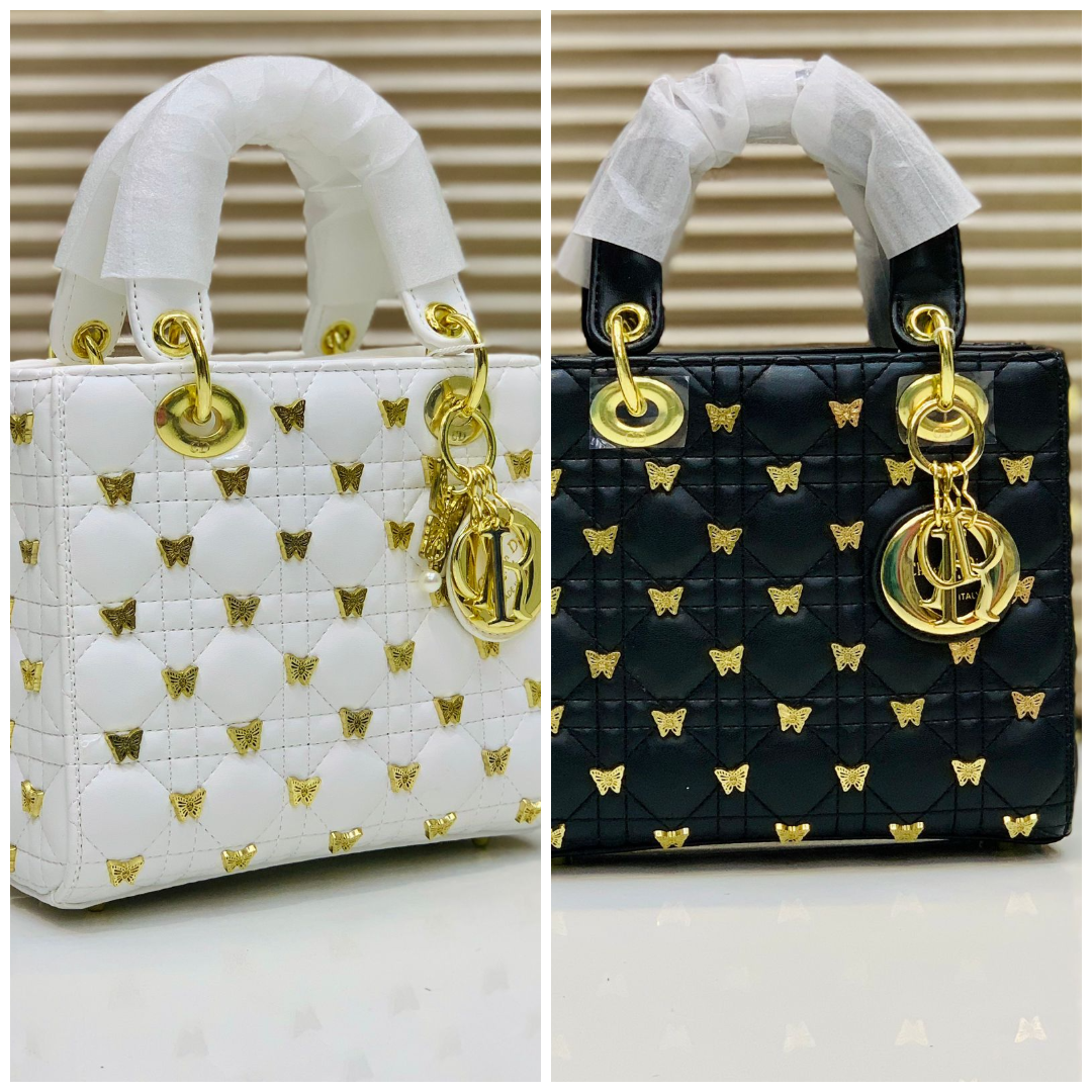 Designer Brand CD Chris-tian Di-or Lady Bag  Butterfly Studded Handbag for Women