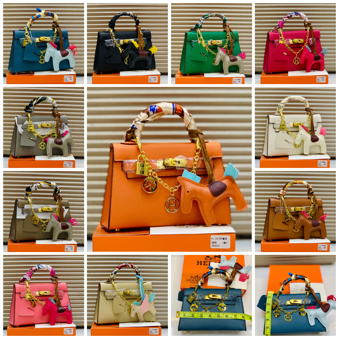 Famous Brand Her-mes Kelly 20cm with Horse and Ornament Handbag for Women