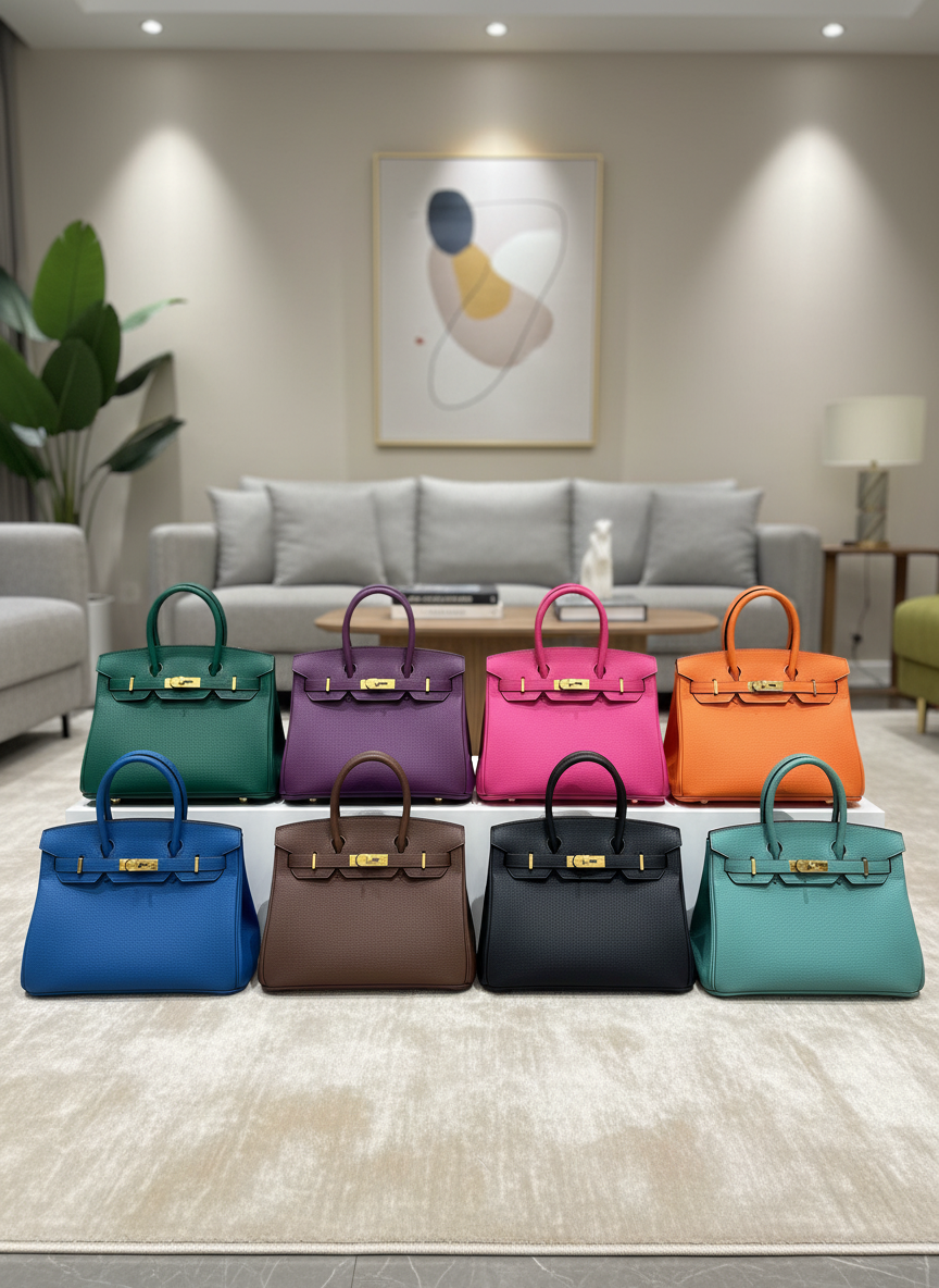 Famous Her-mes Birkin 30cm Handbag for Women