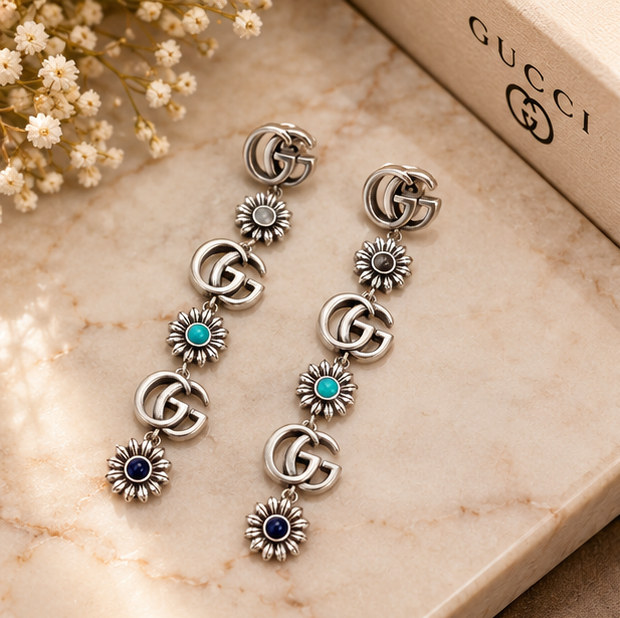 Guci Long Drop Earrings for Women