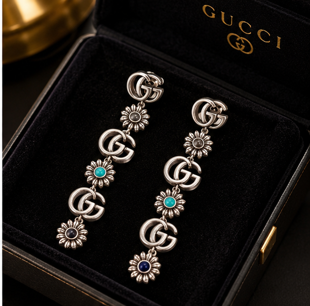 Guci Long Drop Earrings for Women