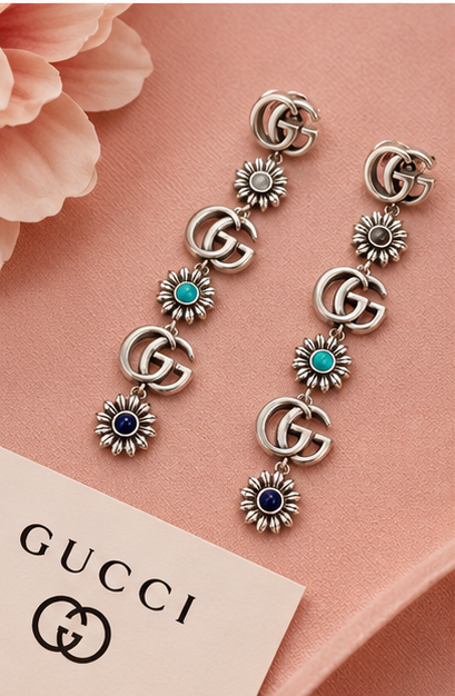 Guci Long Drop Earrings for Women