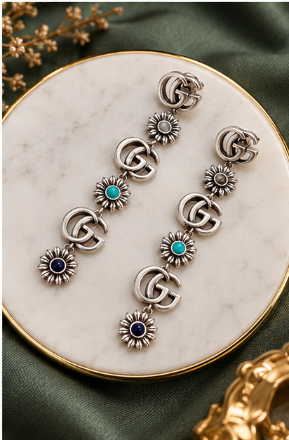 Guci Long Drop Earrings for Women