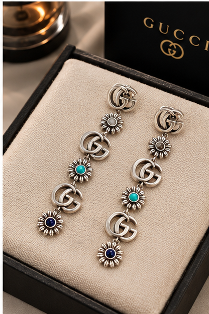 Guci Long Drop Earrings for Women