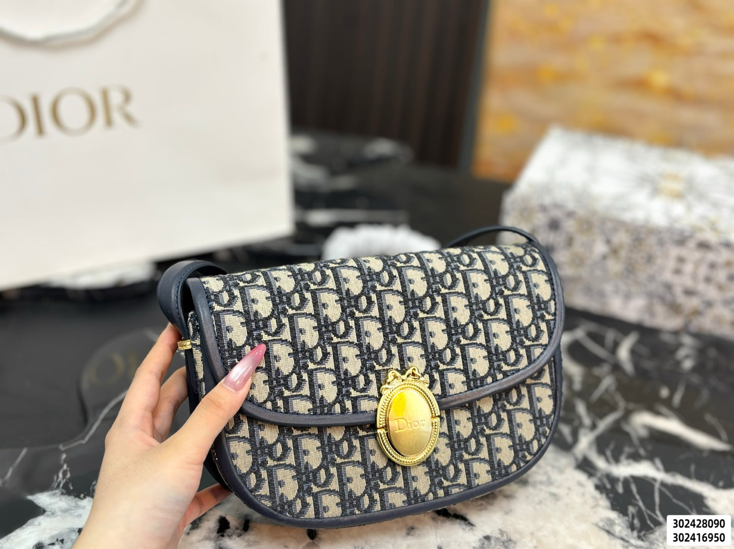 Dior mini Montaigne monogram Two Sizes Shoulder bag for Women