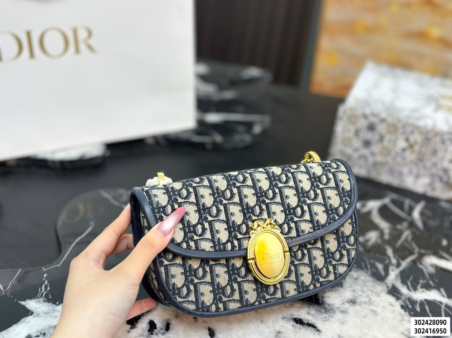 Dior mini Montaigne monogram Two Sizes Shoulder bag for Women