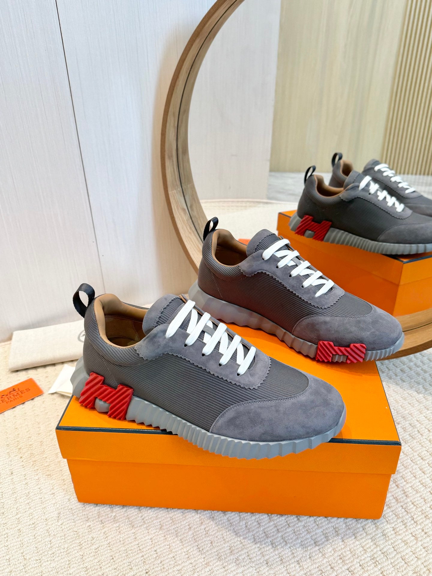 Herms Couple Unisex Sneakers for Men and Women