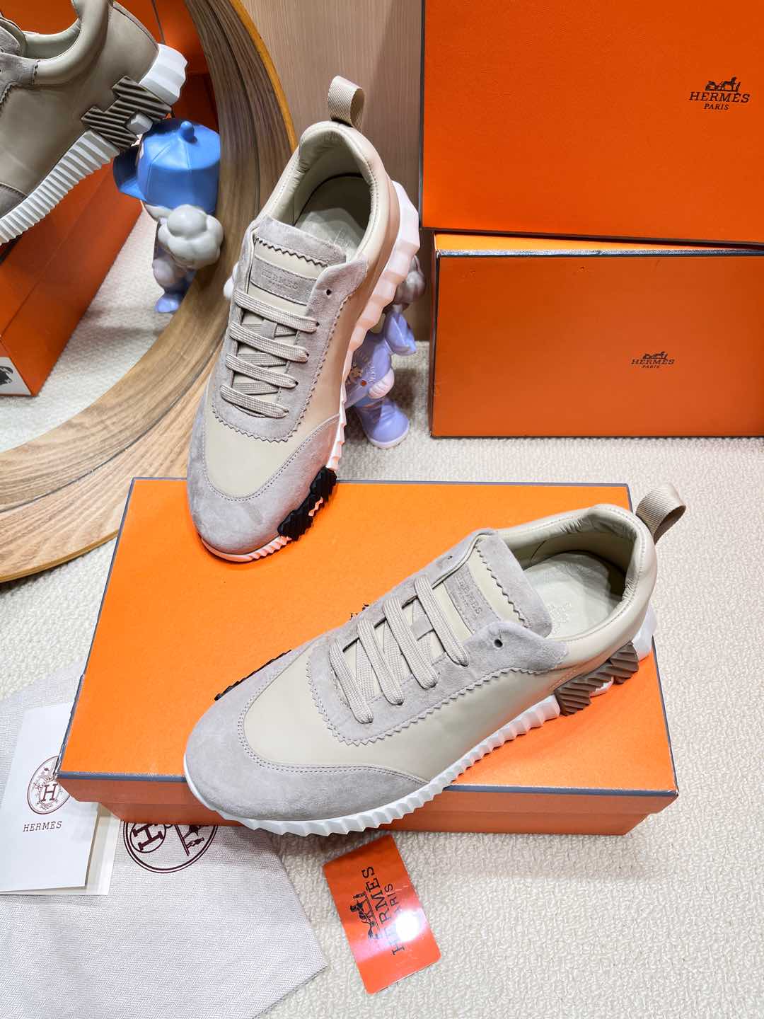 Herms Couple Unisex Sneakers for Men and Women
