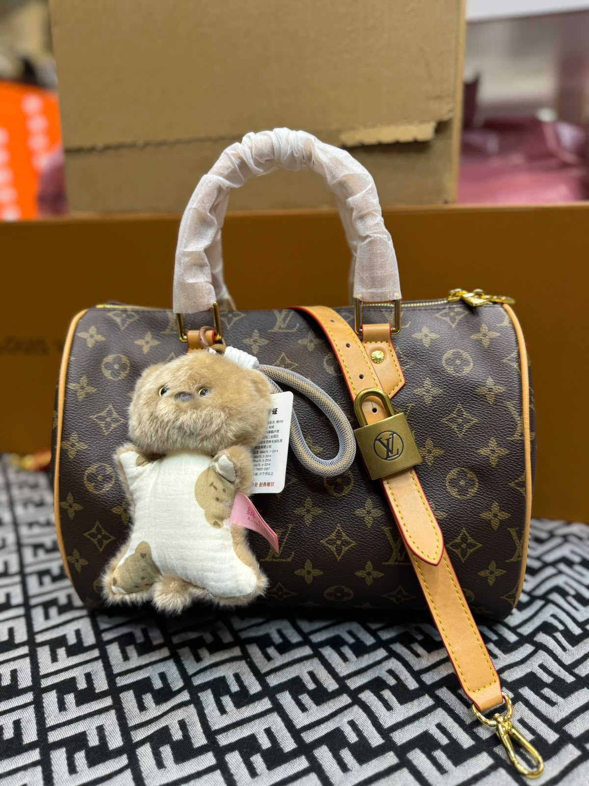 Louis Vuitton Monogram Canvas Handbag with Charm