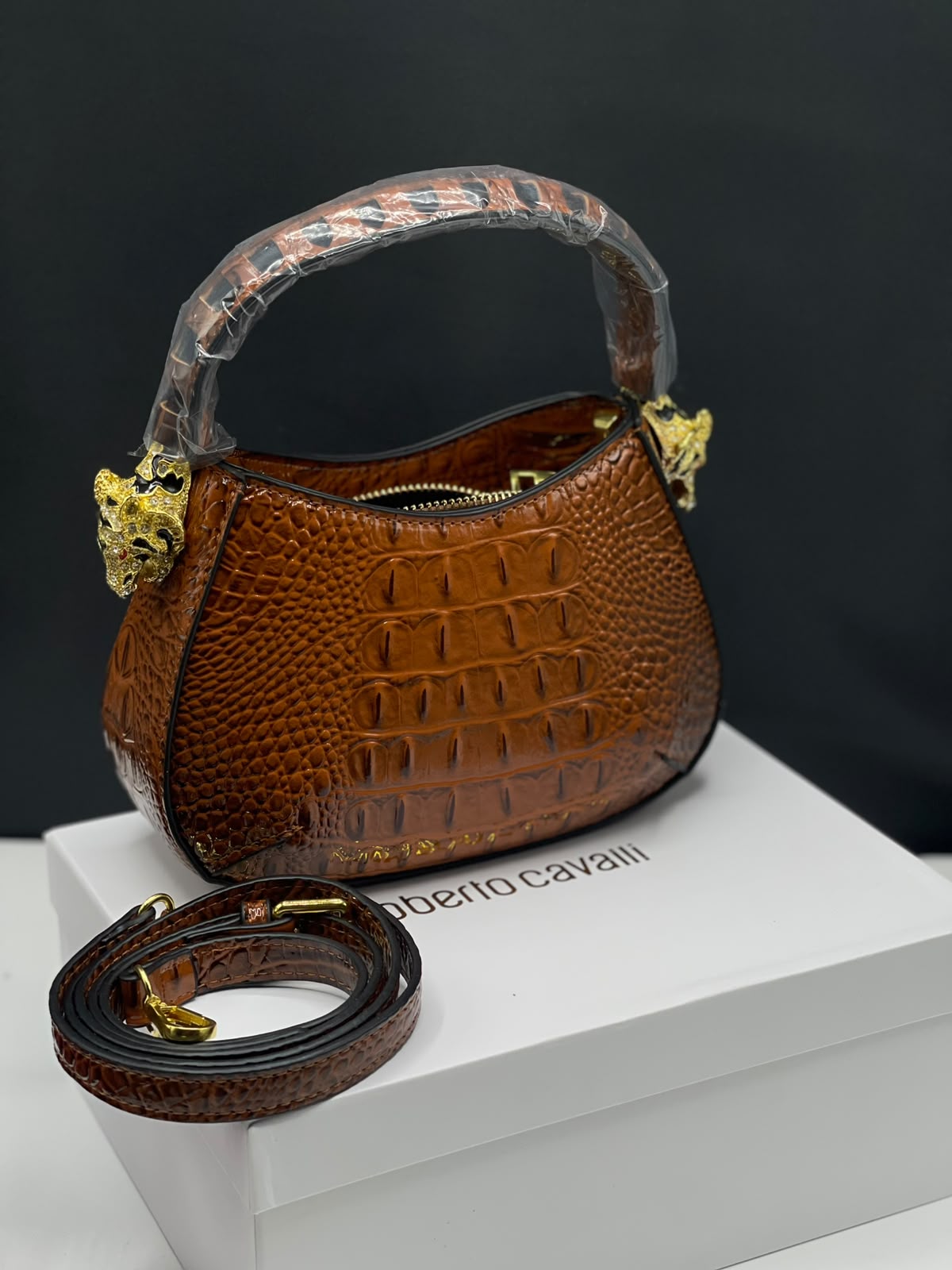 Roberto Cavalli Handbag with Animal Hardware