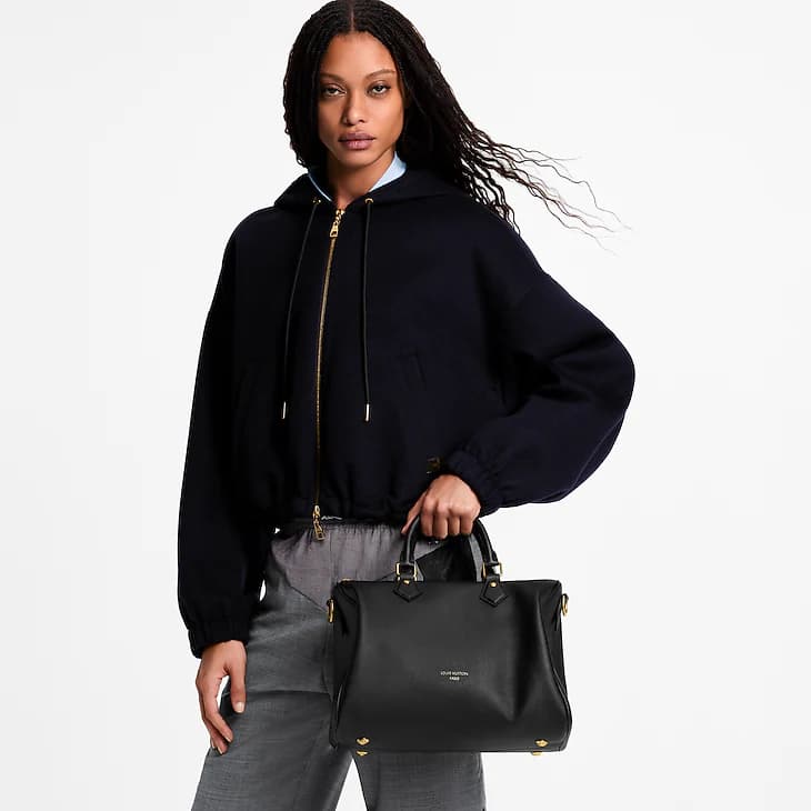 Louis Vuitton Black Leather Handle Bag
