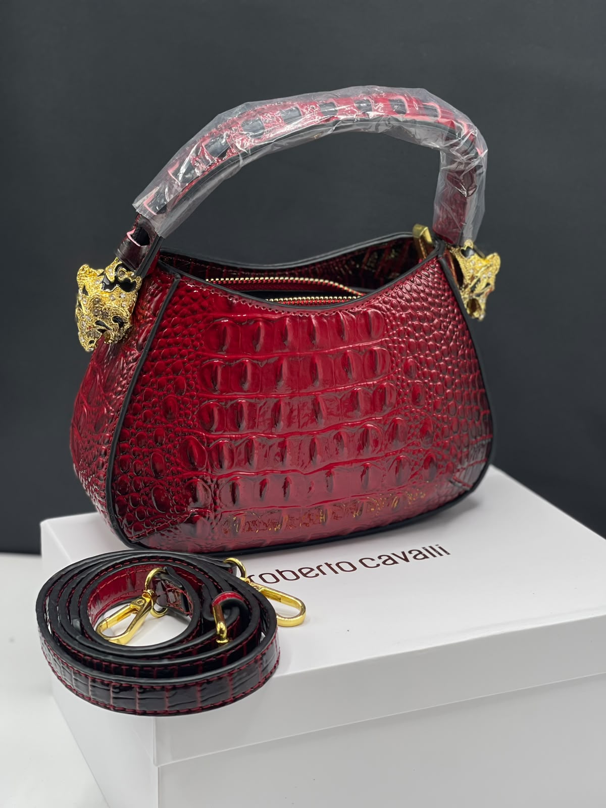 Roberto Cavalli Handbag with Animal Hardware
