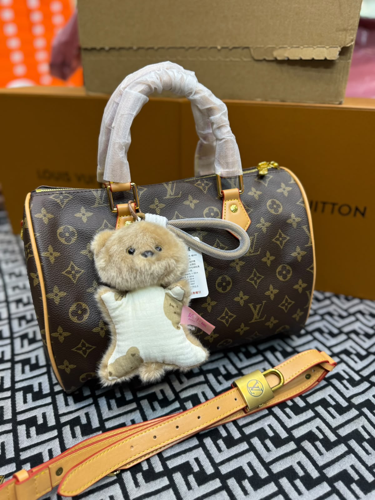 Louis Vuitton Monogram Canvas Handbag with Charm