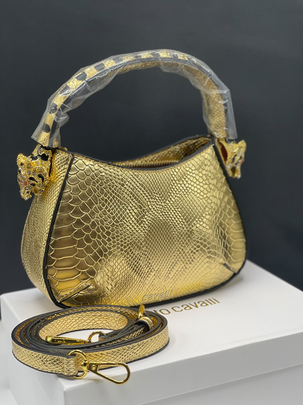 Roberto Cavalli Handbag with Animal Hardware