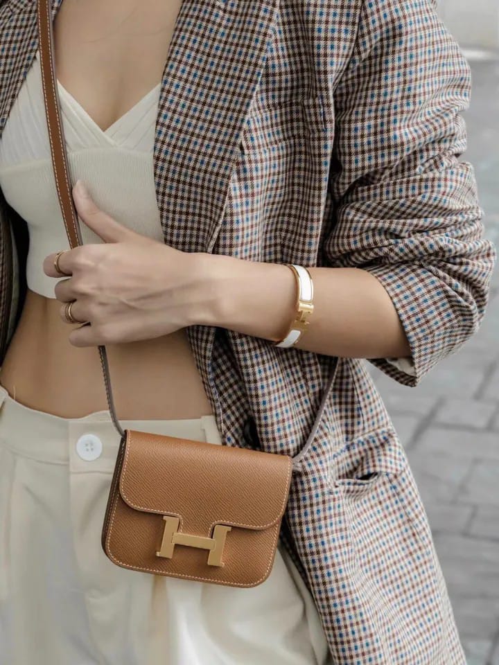 Hermes Constance Slim Wallet with Waist Belt and Crossbody Strap