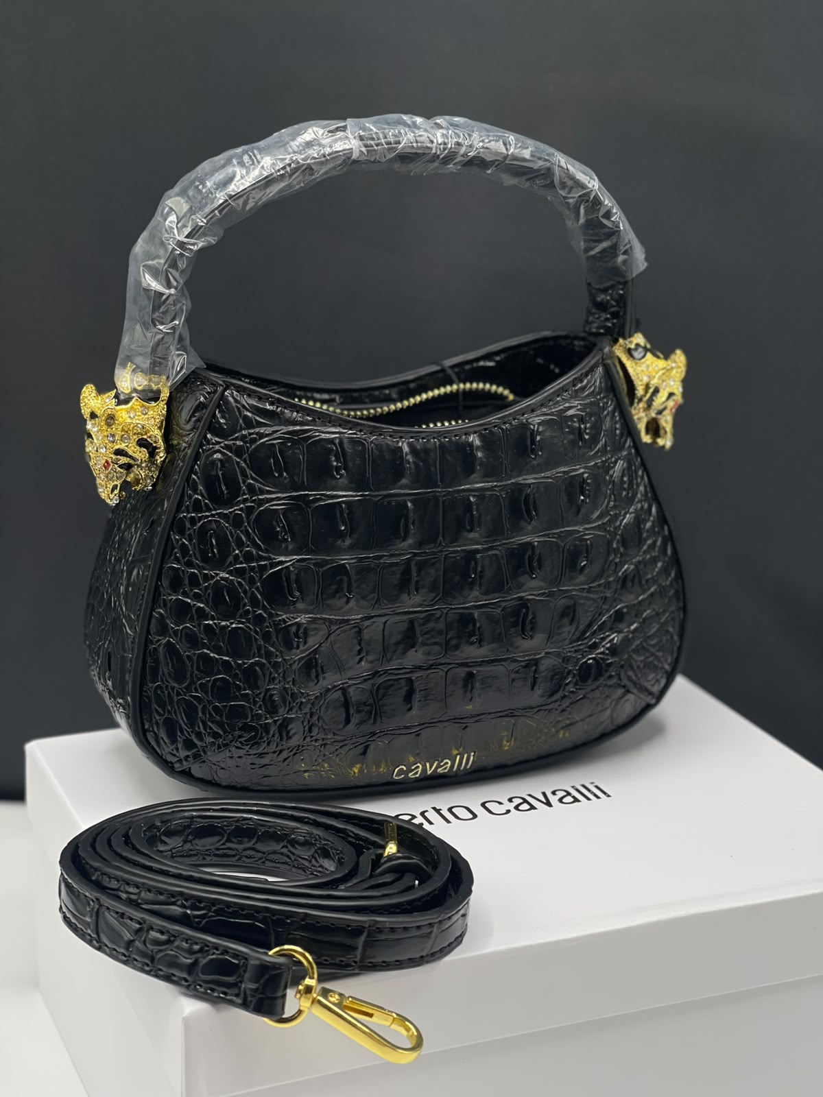 Roberto Cavalli Handbag with Animal Hardware