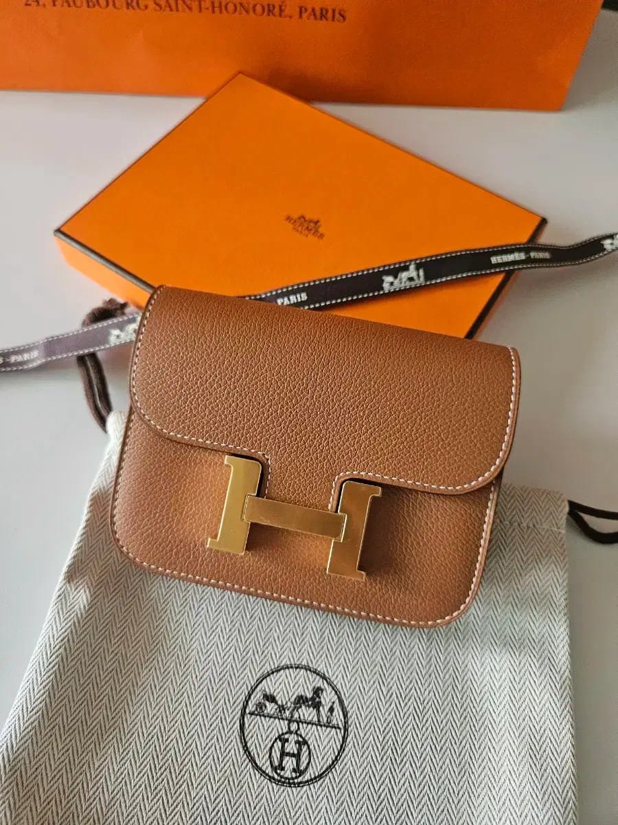Hermes Constance Slim Wallet with Waist Belt and Crossbody Strap
