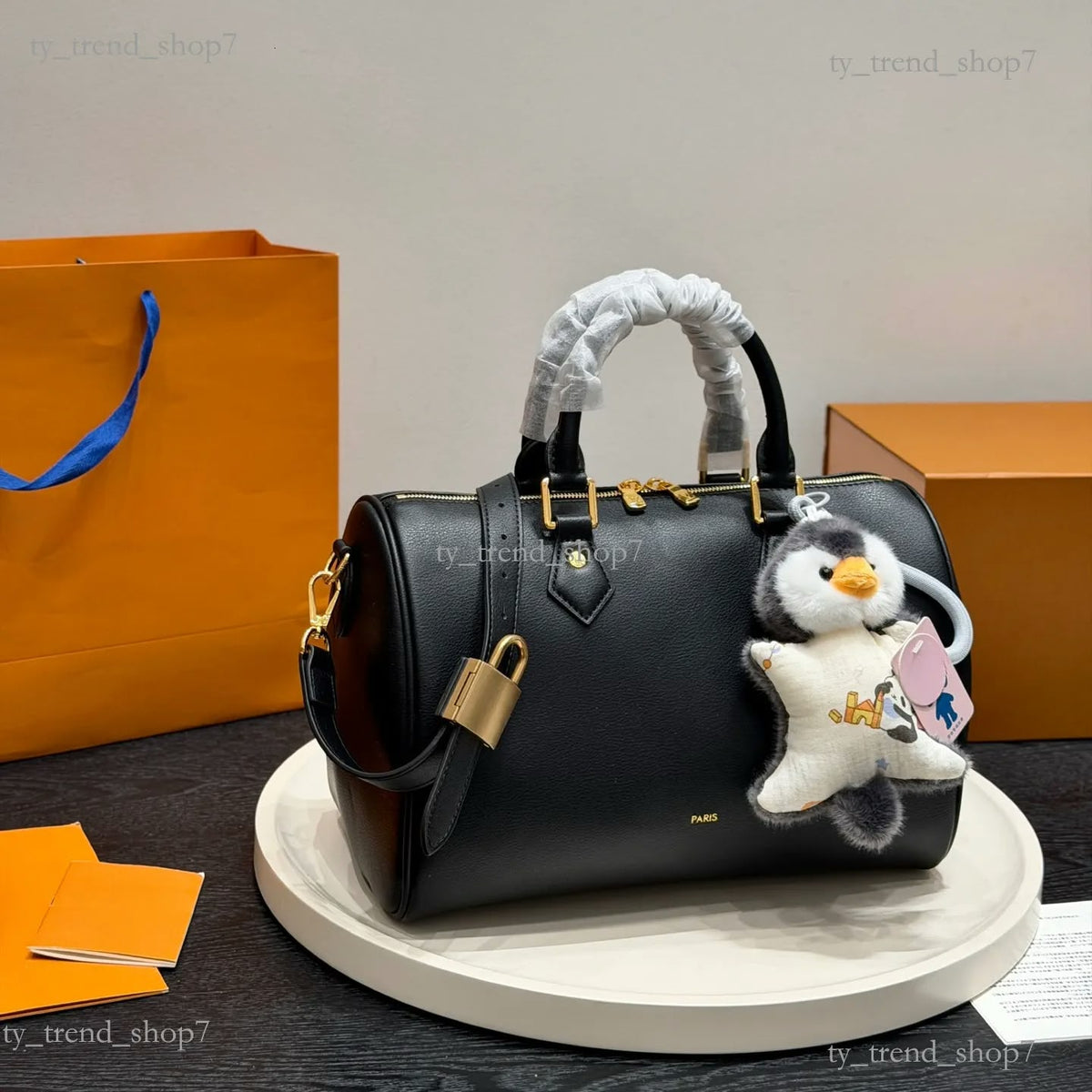 Louis Vuitton Black Leather Handle Bag