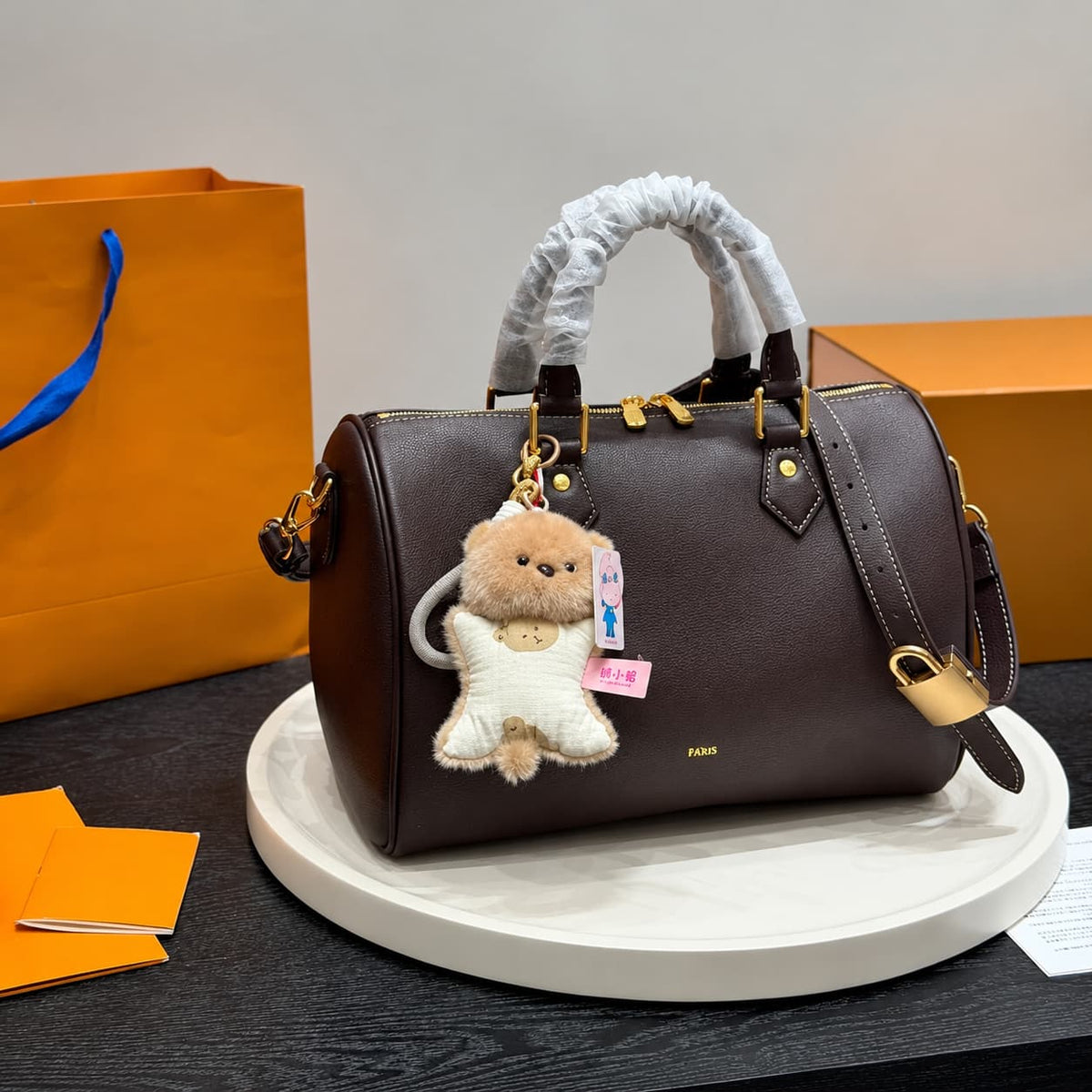 Louis Vuitton Black Leather Handle Bag
