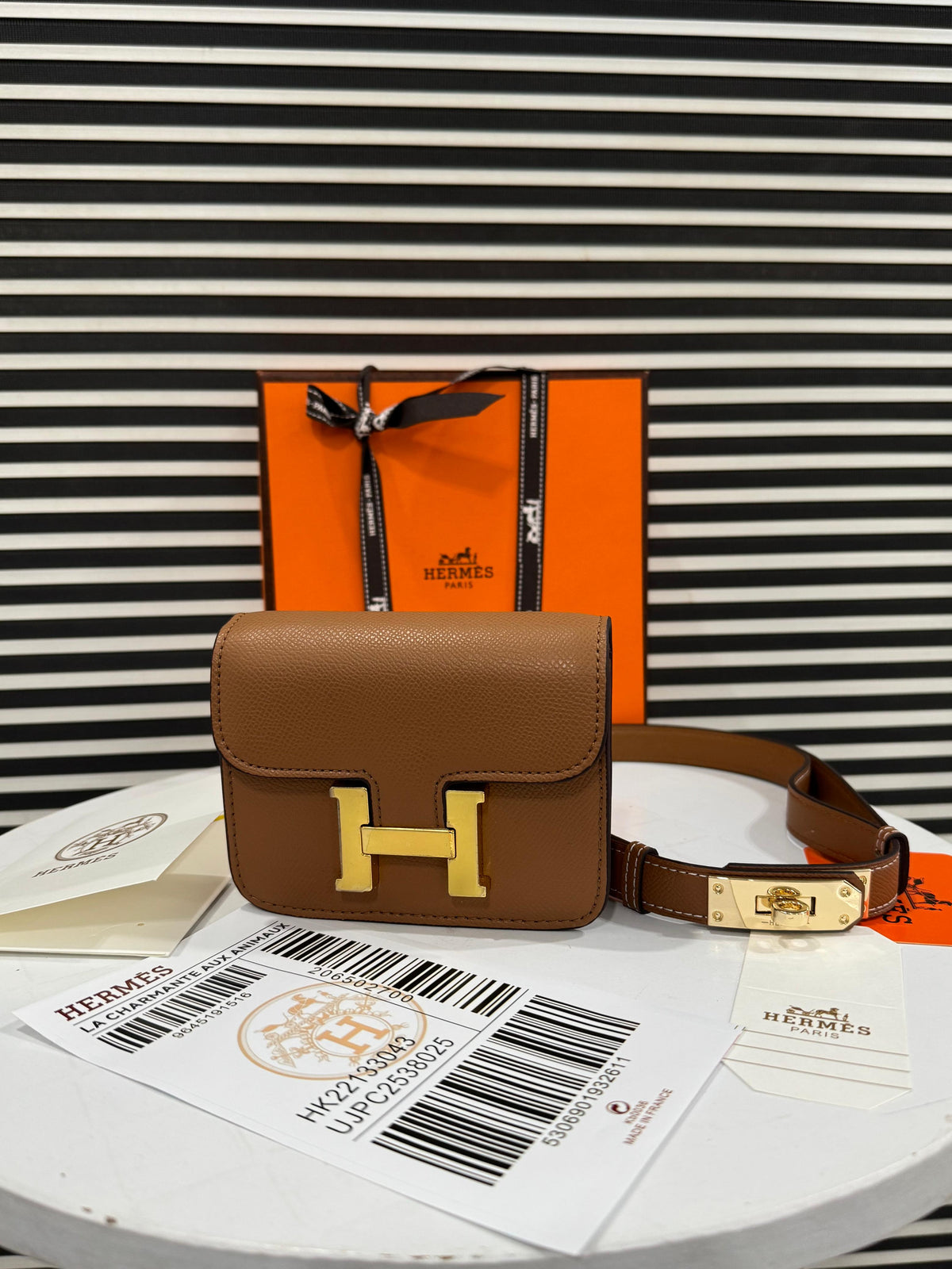 Hermes Constance Slim Wallet with Waist Belt and Crossbody Strap
